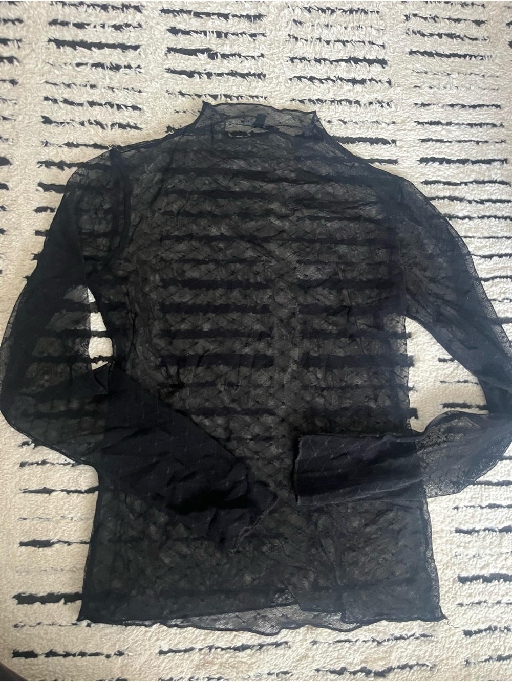 Dynamite Black Sheer Lace Top